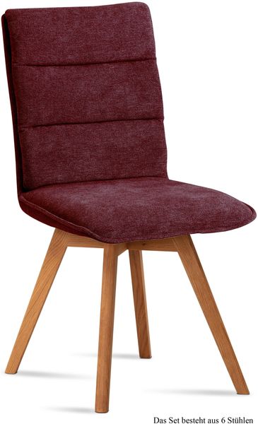Esszimmerstuhl (6er-Set) Dobra 47x92x60 Eiche geölt/Marsala