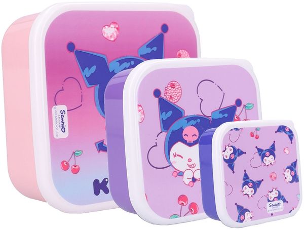 Hello Kitty Kuromi 3 Stück Snackbox Fresh Bites für Schule Ausflüge und Alltag