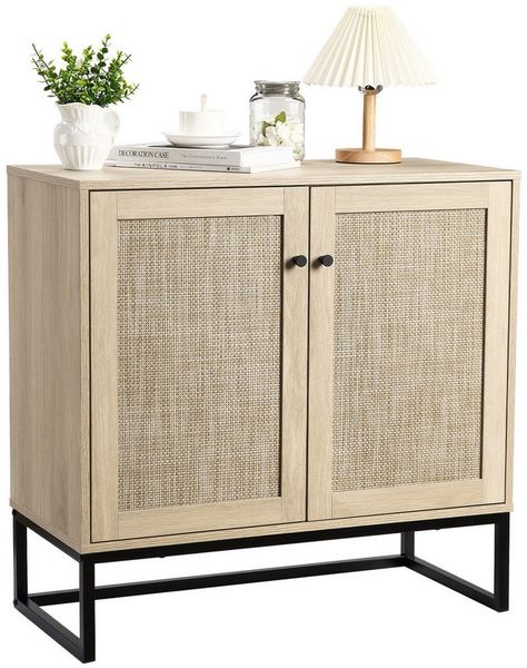 GarveeMore Buffet Küchenschränke mit 2 Türen Sideboard 80x38x78cm