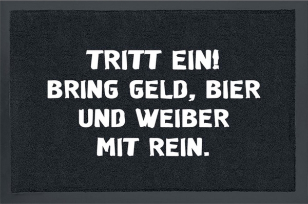 Rockbites - Fußmatte Türmatte "Tritt Ein! Bring." Schwarz Nr. 119 (100811)*