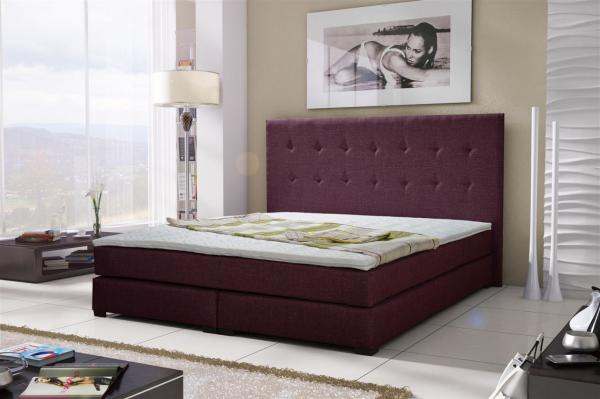 Boxspringbett AMOR Stoff Violett 180x200cm