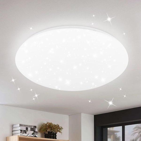 ZMH Deckenlampe LED Deckenleuchte Schlafzimmer - Ø30cm Schlafzimmerlampe Sternenhimmel Küchenlampe Rund 18W Badezimmer Deckenbeleuchtung Badezimmerlampe IP44 6000K für Wohnzimmer Kinderzimmer Küche