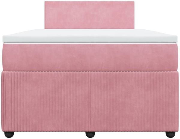 vidaXL Boxspringbett mit Matratze Rosa 120x190 cm Samt 3287685 Bild 4