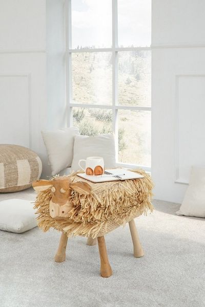 More2Home Sitzhocker, SCHAF-2, Teak, 35 x 66 cm