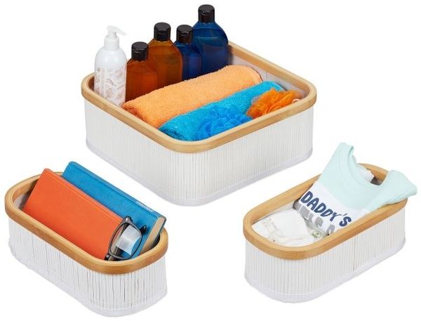 Relaxdays Aufbewahrungskorb im 3er Set