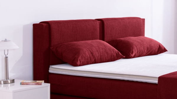 Meisterbetten Boxspringbett Dora 160x220 in W-Red, Matratzenbezug Nano, Komfortschaum-Topper Bild 5