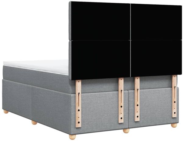 vidaXL Boxspringbett mit Matratze Hellgrau 140x190 cm Stoff 3293589 Bild 8