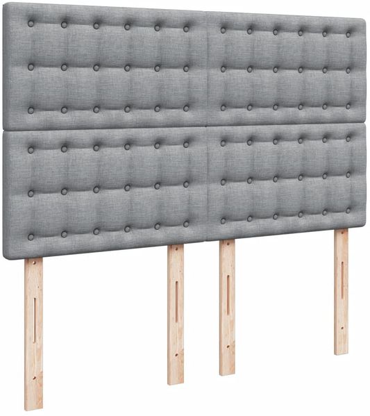 vidaXL Boxspringbett mit Matratze Hellgrau 140x190 cm Stoff 3293589 Bild 9