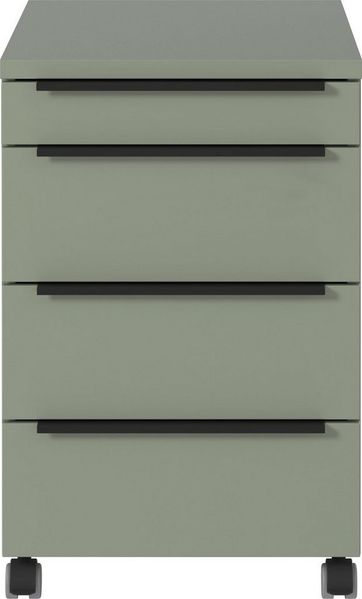 GERMANIA Rollcontainer Mailand, mit 4 Schubladen, optional mit Schubladendämpfung, Utensilienfach, 42x63 cm, Made in Germany