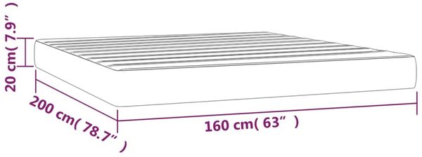vidaXL Taschenfederkernmatratze Mittel Dunkelgrau 160x200x20 cm Samt 347829 Bild 7