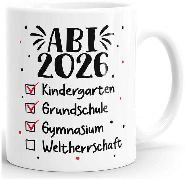 MoonWorks Tasse Kaffee-Tasse Abitur 2026 - Geschenk Abschluss Abiturienten - To Do, Keramik