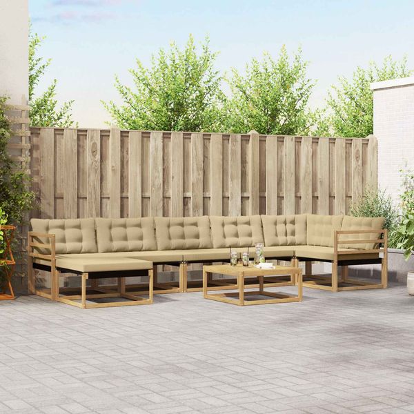vidaXL Outdoor-Sofagarnitur 8 pcs Weiß und Beige 79 x 79 x 37 cm 3388915