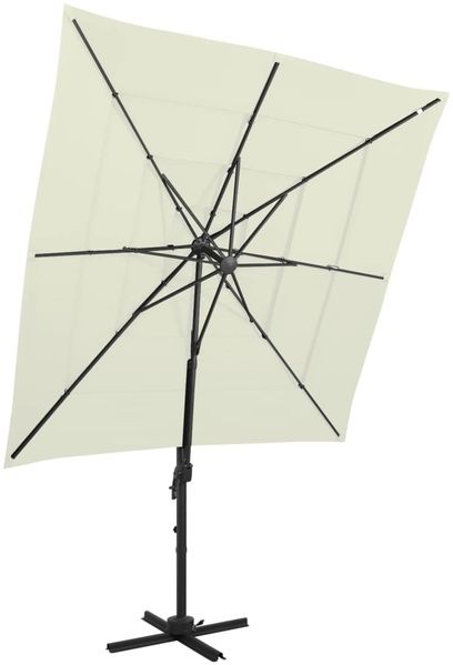 vidaXL Sonnenschirm mit Aluminium-Mast 4-lagig Sandfarben 250x250 cm 313820