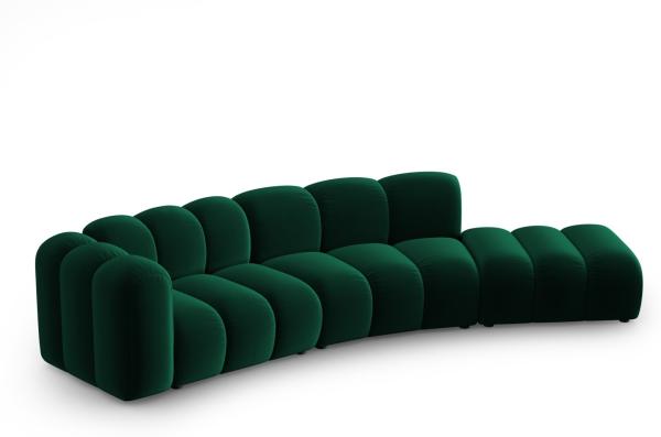 Micadoni Modulares Sofa Lupine 5-Sitzer Rechts Samtstoff Salvador Flaschengrün
