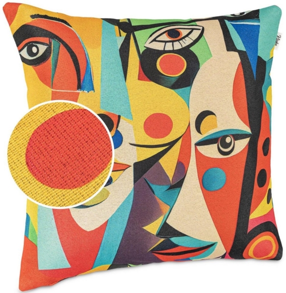 Kisska Dekokissen Kissenhülle mit oder ohne Füllung Designer Kissenbezug Zierkissen, Kissenhülle in 40x40cm Mask ohne Füllung aus Gobelin PopArt