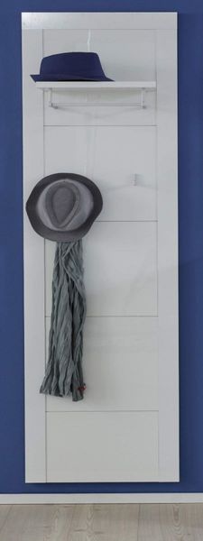Wandgarderobe Garderobenpaneel Kito in Hochglanz weiß 53x193 cm