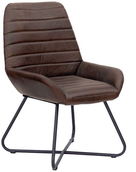 Stuhl Echtleder 59x68x93 dunkelbraun IRON LABEL #16