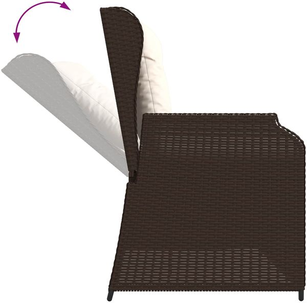 vidaXL Gartenbank Braun Poly-Rattan 3394450 Bild 8