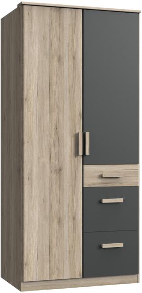 Kleiderschrank >Canton< in San Remo Eiche - 91x199x58cm (BxHxT)