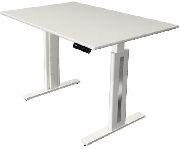 Kerkmann Move 3 fresh Schreibtisch Steh und Sitztisch (B) 120 x (T) 80 cm weiß