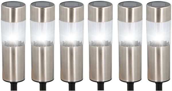 Solar-Gartenleuchten 6er-Set Solarlampe Gartenlampe Außenleuchte Gehwegleuchte