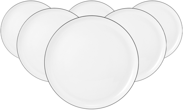 Seltmann Weiden Lido Black Line Speiseteller ø 26 cm 6er Set