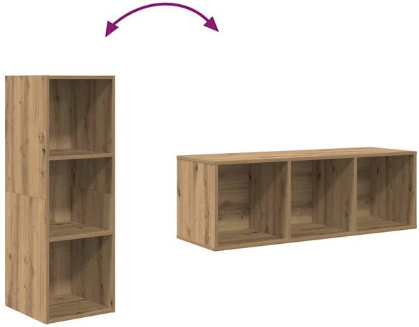 vidaXL TV-Schrankset Wandmontiert 4 pcs Artisan-Eiche 37 x 37 x 107 cm 3393536 Bild 8