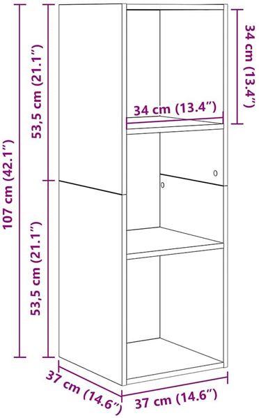 vidaXL TV-Schrankset Wandmontiert 4 pcs Artisan-Eiche 37 x 37 x 107 cm 3393536 Bild 10