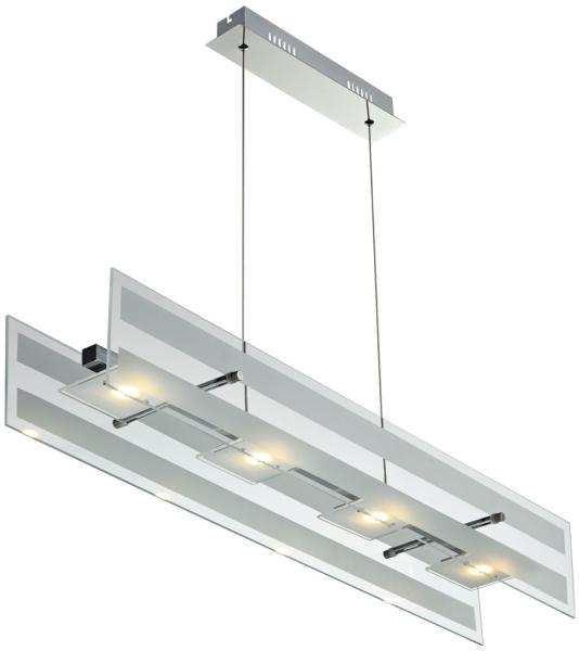 LED Pendelleuchte Glas, chrom, L 87 cm