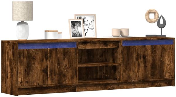 vidaXL TV-Schrank mit LED-Beleuchtung Räuchereiche 180x34x50 cm 3307916