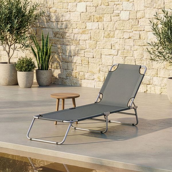 Sonnenliege Carcao 186x55x24 cm Dunkelgrau [casa. pro]
