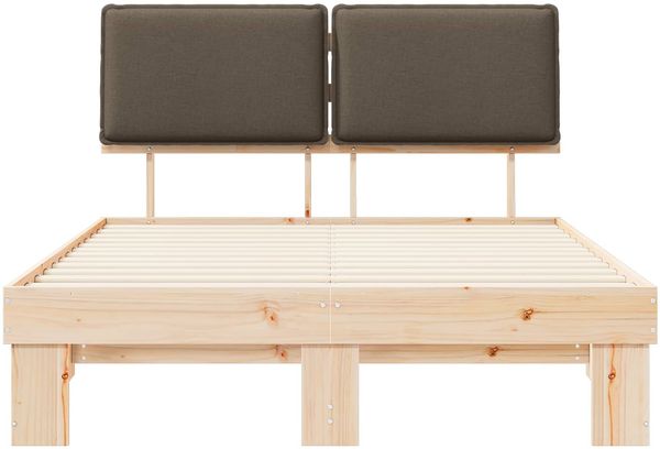 vidaXL Bettgestell mit gepolstertem Kopfteil Taupe 140 x 190 cm 877287 Bild 5