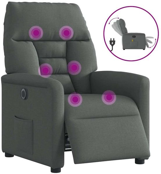 vidaXL Massagesessel Elektrisch Dunkelgrau Stoff 3303023