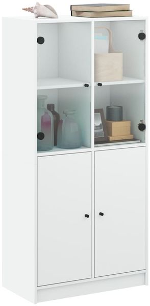 Highboard, BuffetSchrank, Büroschrank mit Türen Weiß 68x37x142 cm Holzwerkstoff Bild 5
