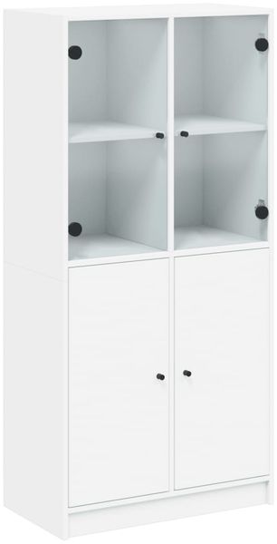 Highboard, BuffetSchrank, Büroschrank mit Türen Weiß 68x37x142 cm Holzwerkstoff Bild 2