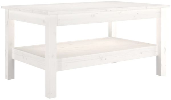 Couchtisch Weiß 80 x 50 x 40 cm Massivholz Kiefer [814285]