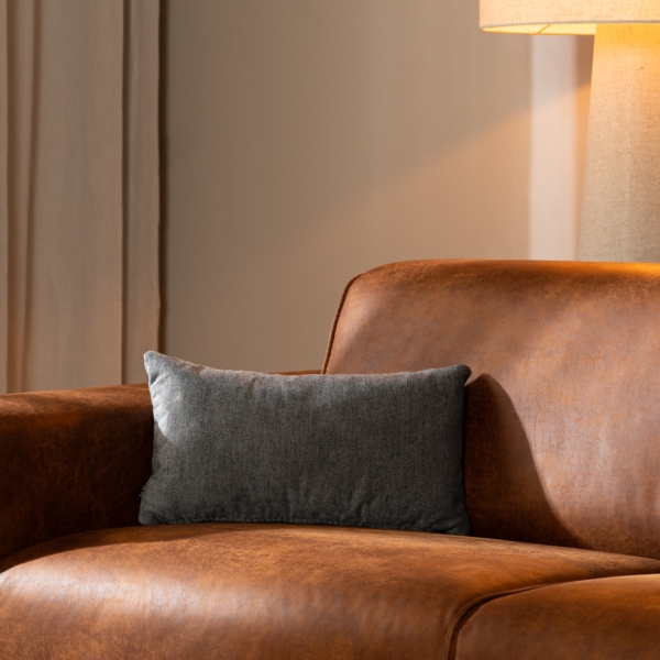 Bronx71 Stoff Kissen Myles anthrazit 25x45 cm