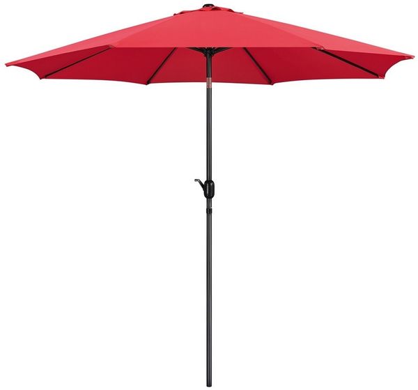 Yaheetech Sonnenschirm ∅ 222,5/261/294/326,5 cm, Gartenschirm mit Kurbel, Neigbar, UV Schutz 50+