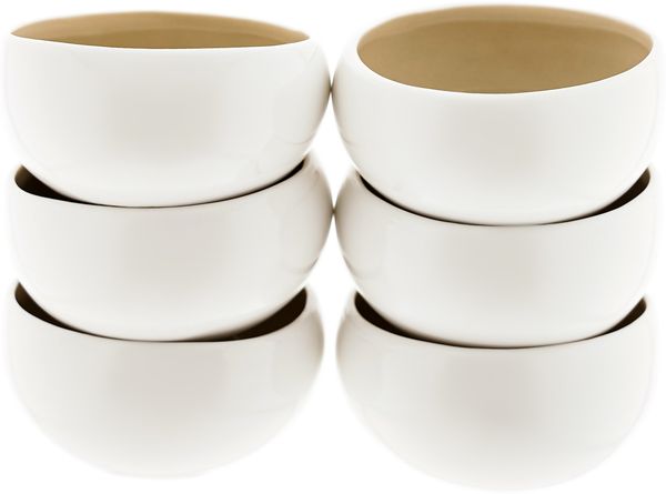 Wave Cream 6er-Set Dipschalen aus hochwertigem Porzellan - 8,5 x 4 cm