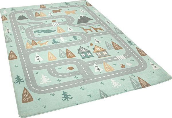 Paco Home Kinderteppich Chicos 550, rechteckig, Höhe: 2 mm, Flachgewebe, Straßen-Spiel-Teppich, Kinderzimmer