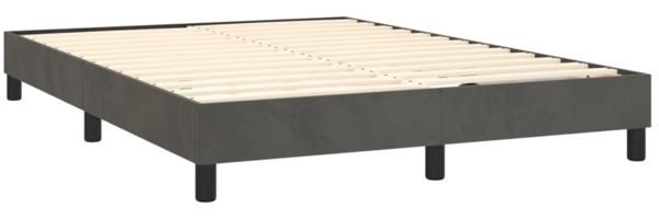 vidaXL Boxspringbett mit Matratze Dunkelgrau 140x200 cm Samt 3141546 Bild 3