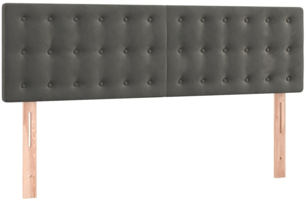 vidaXL Boxspringbett mit Matratze Dunkelgrau 140x200 cm Samt 3141546 Bild 5