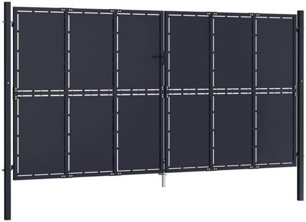 vidaXL Gartentor aus Stahl 400 x 200 cm Anthrazit 144534