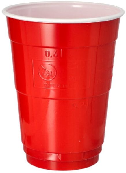 10 Bierbecher, PS 0,4 l Ø 9,5 cm · 12 cm rot/weiss