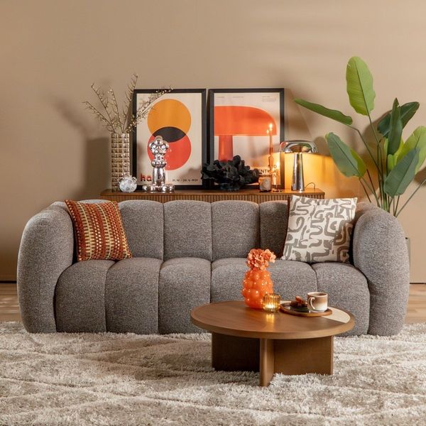 Bronx71 3-Sitzer Sofa Luca Bouclé braun/grau