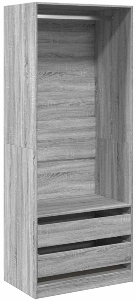 vidaXL Kleiderschrank Grau Sonoma 80x50x200 cm Holzwerkstoff 3307752