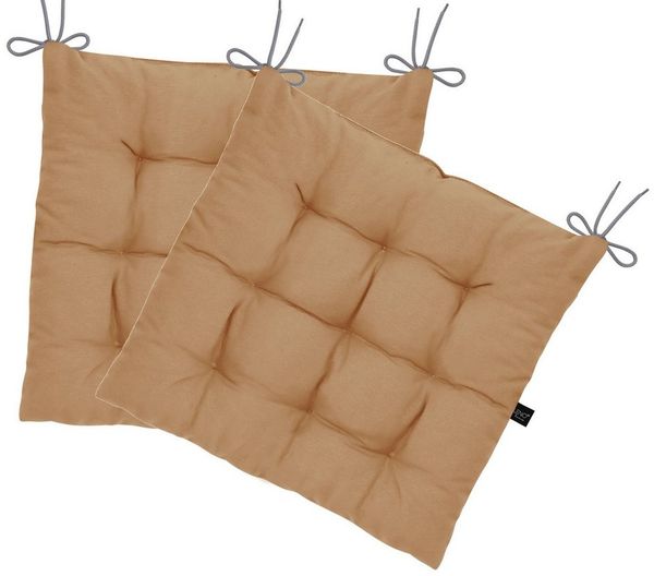 LILENO HOME Stuhlkissen Sitzkissen für Gartenstuhl, Küchenstuhl oder Esszimmerstuhl 40x40x6 cm, Bequeme Indoor u. Outdoor Stuhlauflage als Stuhl Kissen Caramell