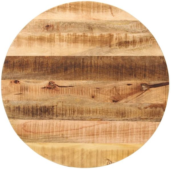 vidaXL Tischplatte Ø 90x2,5 cm Rund Raues Massives Mangoholz 370015