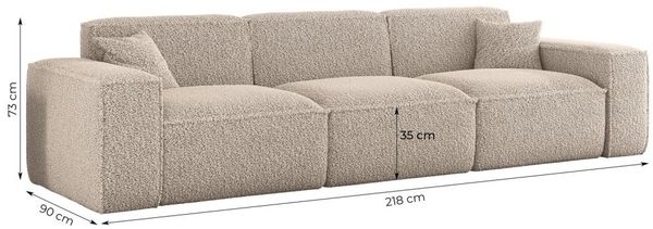 Sofaset Designersofa CELES PREMIUM 3-2-1 in Stoff Sven Altweiß Bild 5