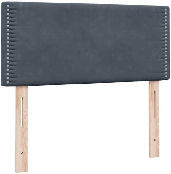 vidaXL Boxspringbett mit Matratze & LED Dunkelgrau 80x210 cm Samt 3316762 Bild 6